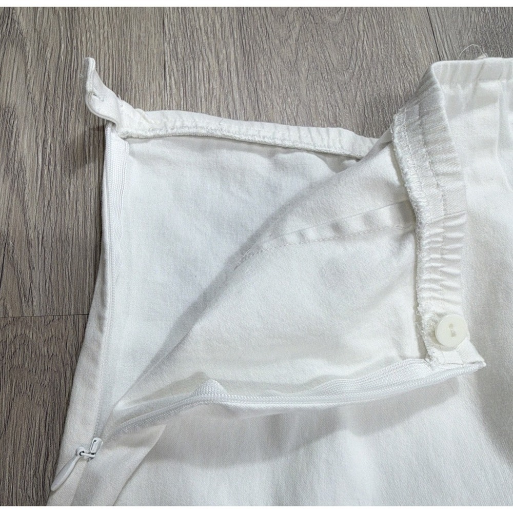 EILEEN FISHER Organic Cotton Ankle Pants In White Petite PP Modern Minimalist - Picture 5 of 11